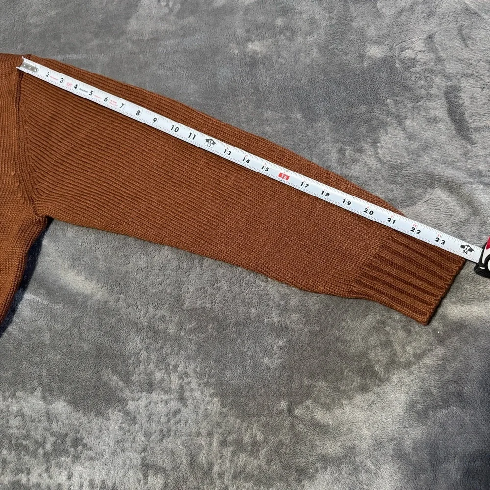 Double Zero Women Brown Long Sleeves Cozy Cropped Relaxed Sweater Size Medium‎